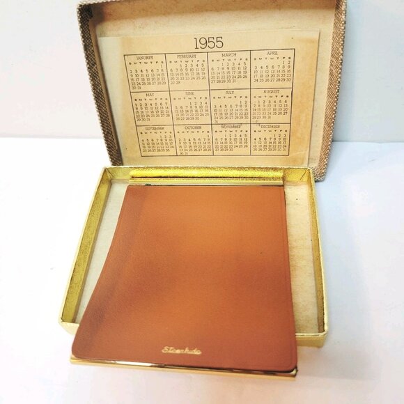 Vtg 1955 Brown & Bigelow Clover Design Light Brown Mens Wallet - Picture 2 of 5